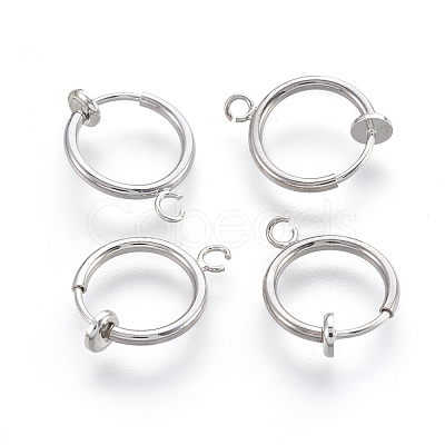 Brass Clip-on Hoop Earrings KK-L169-06P-1