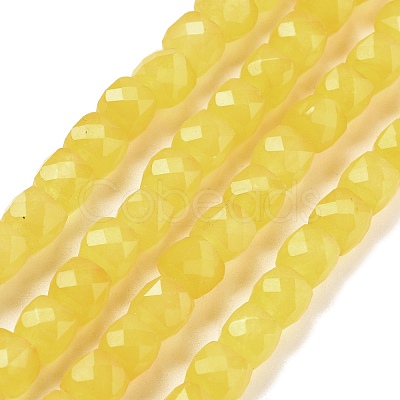 Natural Quartz Imitation Yellow Agate Beads Strands G-C179-B12-01-1
