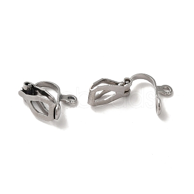 Tarnish Resistant 304 Stainless Steel Clip-on Earring Findings STAS-E192-05P-1