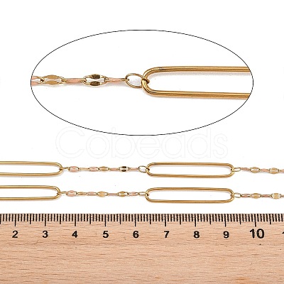 304 Stainless Steel Enamel Dapped Chain Oval Link Chains CHS-K021-15G-12-1