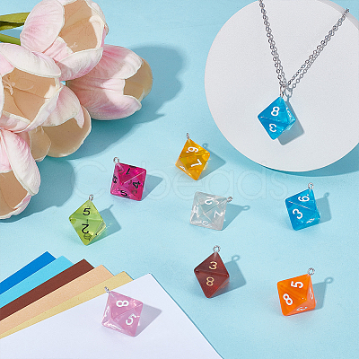22Pcs Transparent Resin Pendants RESI-ME0001-13-1