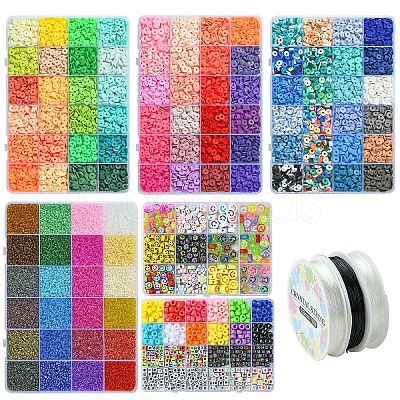 DIY Handmade Polymer Clay & Glass Seed Beads Bracelets Making Kits DIY-YW0011-15-1