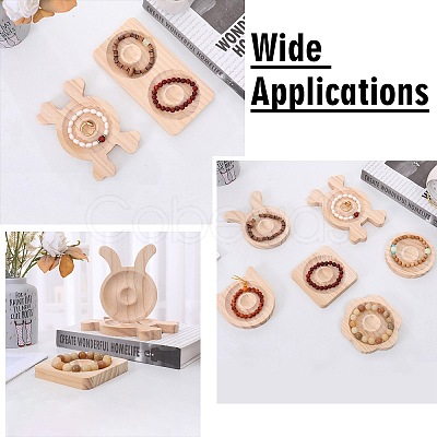 4Pcs 4 Styles Wooden Bracelet Display Trays BDIS-CJ0001-01-1