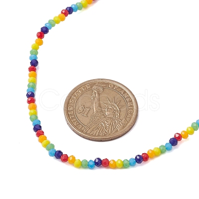 6 Solid Colors Glass Beaded Necklaces NJEW-JN04900-1