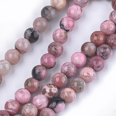 Natural Rhodonite Beads Strands G-S333-8mm-029-1
