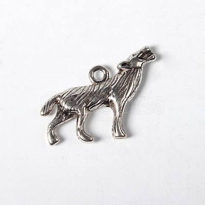 Tibetan Style Alloy Howling Wolf Pendants X-LF1753Y-NF-1