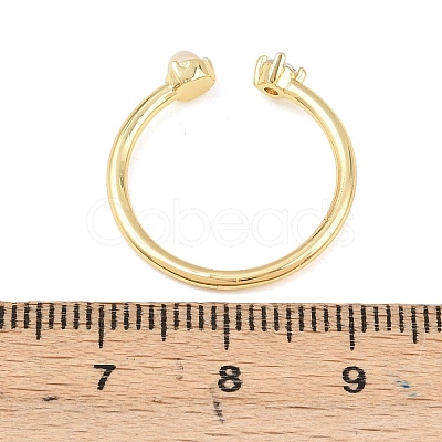 304 Stainless Steel Micro Pave Cubic Zirconia Cuff Open Rings RJEW-P175-04G-1