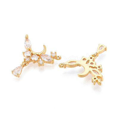 Brass Micro Pave Cubic Zirconia Pendants X1-KK-N263-46G-1