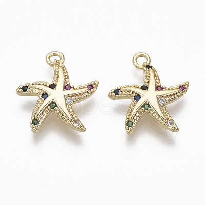 Brass Micro Pave Cubic Zirconia Charms X-KK-R132-014-NF-1