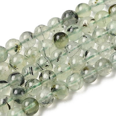 Natural Prehnite Beads Strands G-G457-6mm-03-1