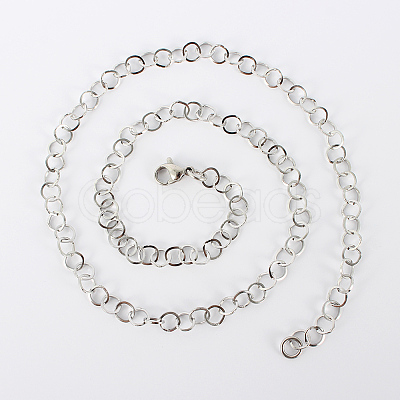 Tarnish Resistant 304 Stainless Steel Cable Chain Necklaces LS-MAK-N016-04P-1