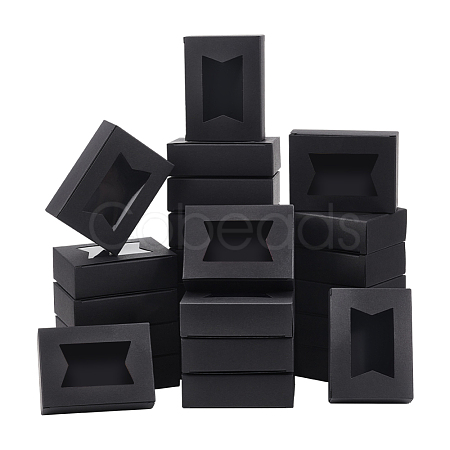 Rectangle Folding Paper Storage Boxes CON-WH0106-01A-02-1