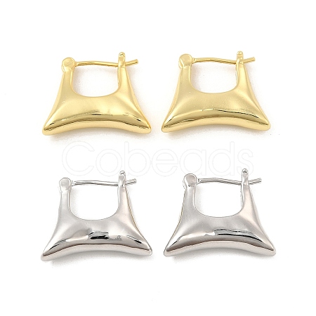 Brass Bag Shape Hoop Earrings for Women EJEW-E275-07-1