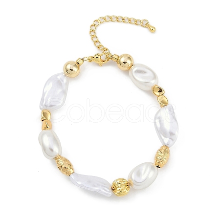 Rack Plating Brass Beaded Bracelets BJEW-P341-08A-G-1