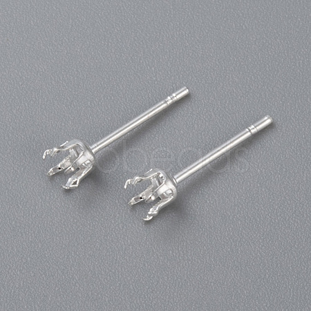 304 Stainless Steel Stud Earring Findings STAS-D448-087S-4mm-1