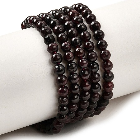 Natural Garnet Gemstone Bead Strands X-G-R263-4mm-1