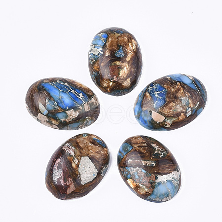 Assembled Synthetic Imperial Jasper and Bronzite  Cabochons G-S329-080C-1