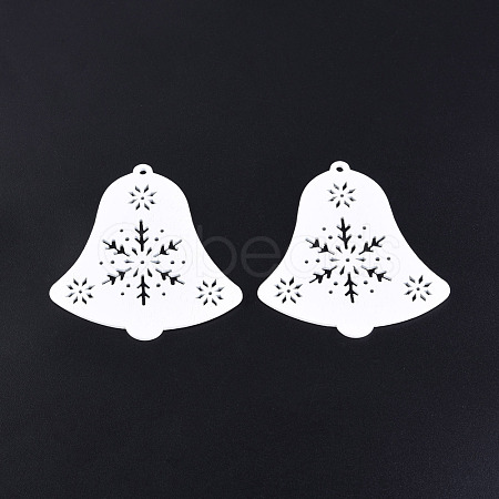 Christmas Theme Spray Painted Wood Big Pendants WOOD-N005-81A-1