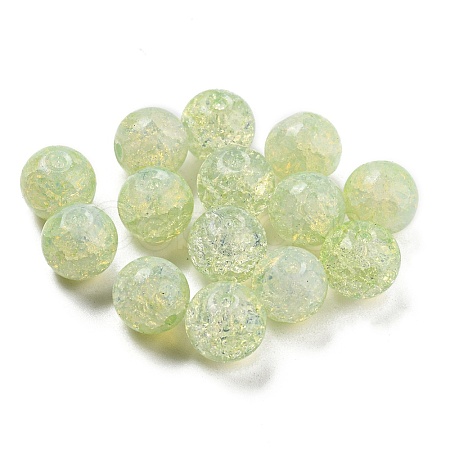 Transparent Spray Painting Crackle Glass Beads GLAA-L046-01A-01-1
