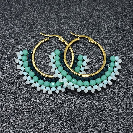 304 Stainless Steel Hoop Earrings X-EJEW-O090-I20-1