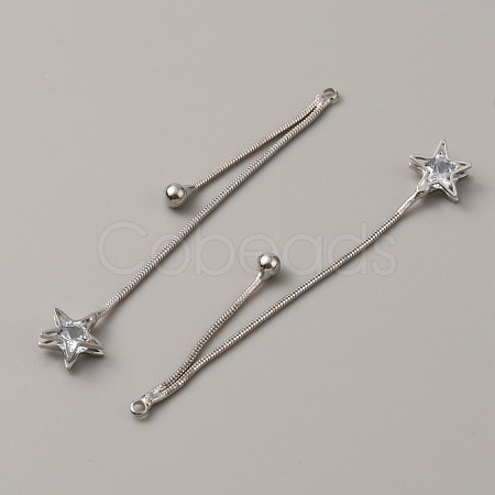 Brass Rhinestone Tassel Big Pendants KK-TAC0011-03C-1