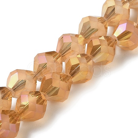 Electroplate Transparent Glass Beads Strands EGLA-I019-FR01-1
