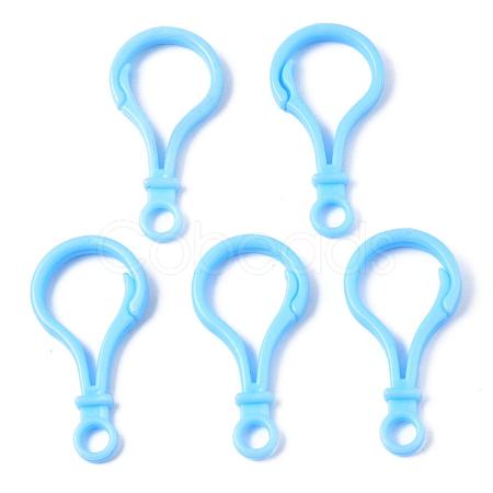 Opaque Solid Color Bulb Shaped Plastic Push Gate Snap Keychain Clasp Findings KY-R006-06-1