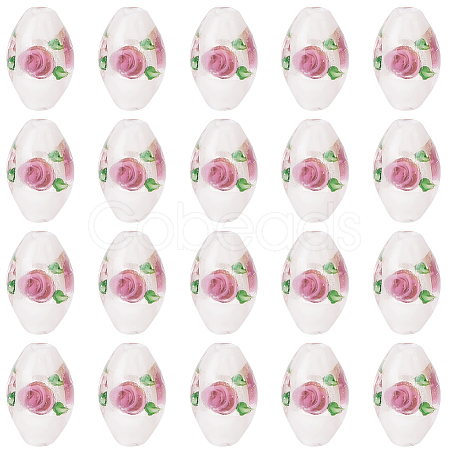 20Pcs Handmade Foil Glass Lampwork Beads LAMP-PA0001-63A-1