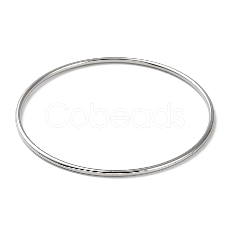 Non-Tarnish 304 Stainless Steel Simple Plain Bangle for Women High Polished BJEW-F461-01B-P-1