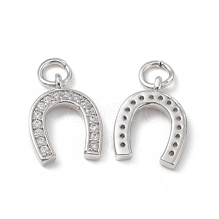 Brass Micro Pave Cubic Zirconia Charms KK-E068-VB277-1