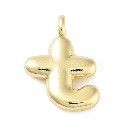 Rack Plating Brass Balloon Letter Pendants KK-C050-01G-T-1