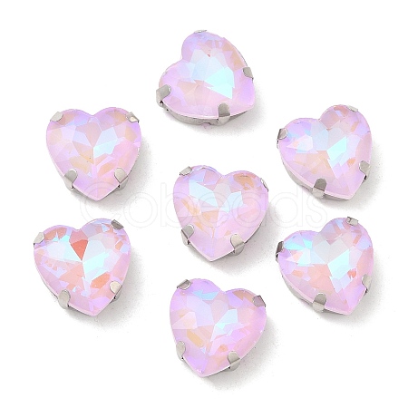 Mocha Fluorescent(MI) Heart Sew on Rhinestone GGLA-C001-01A-P06-1