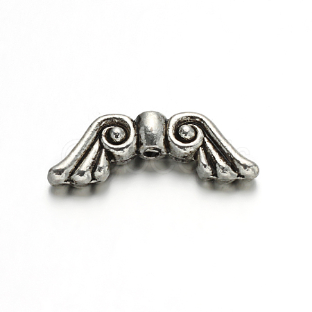 Wing Tibetan Style Alloy Beads TIBEB-ZN-9164-AS-RS-1