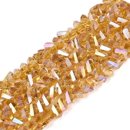 Electroplate Transparent Glass Beads Strands EGLA-Q139-01A-A04-1
