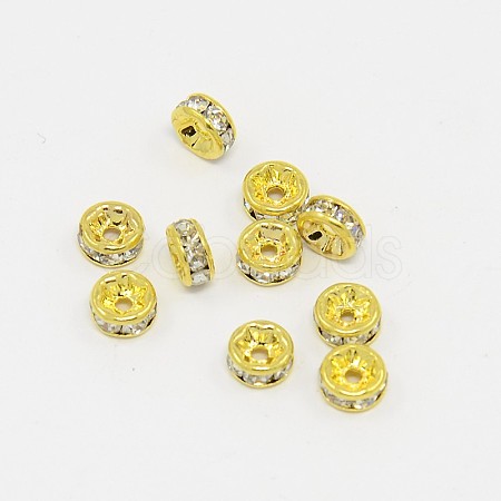 Brass Rhinestone Spacer Beads X-RB-A014-Z5mm-01G-NF-1