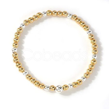 Brass Round Beads Stretch Bracelets for Women HH7054-4-1