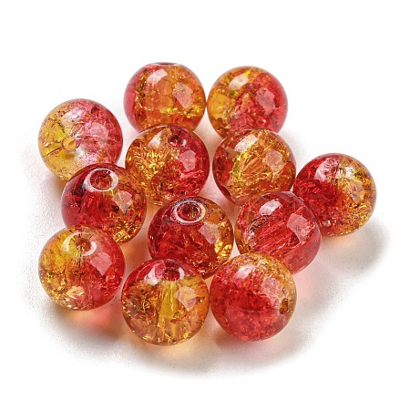 Transparent Spray Painting Crackle Glass Beads GLAA-L046-01B-41-1