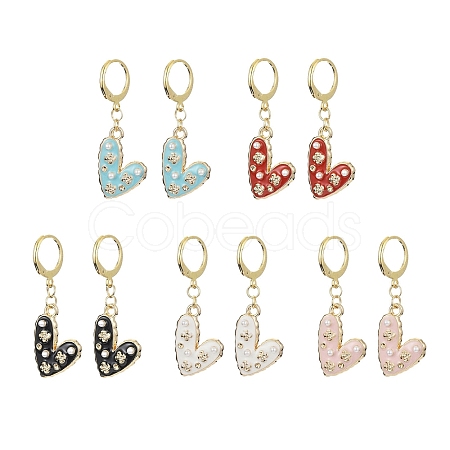 Alloy Enamel Heart Dangle Leverback Earrings EJEW-JE05449-1