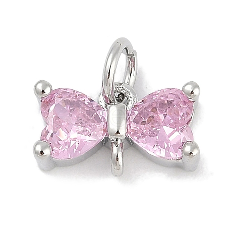 Rack Plating Brass Micro Pave Cubic Zirconia Links KK-Q028-14P-1