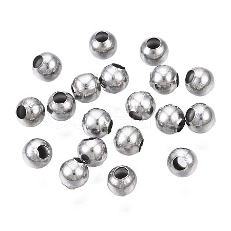 Round 304 Stainless Steel Beads STAS-TAC0004-3mm-P-1