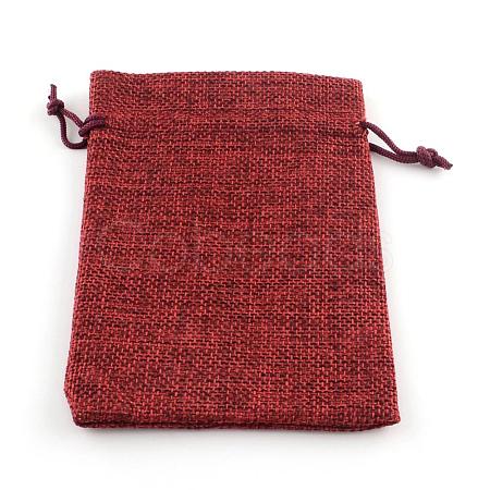 Burlap Packing Pouches Drawstring Bags ABAG-Q050-10x14-06-1