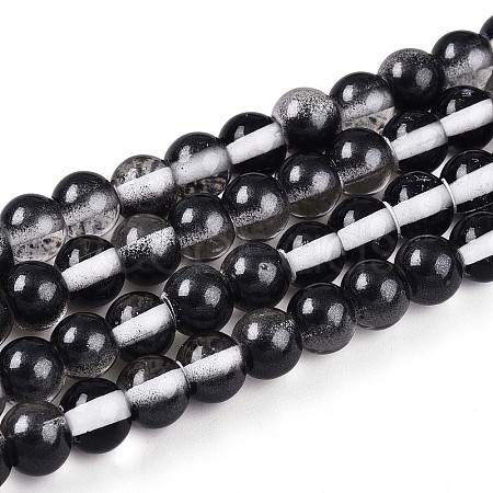 Baking Paint Transparent Glass Beads Strands DGLA-N011-6mm-10-1