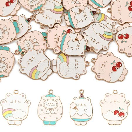 20Pcs 4 Styles Alloy Enamel Pendants ENAM-FS0004-13-1