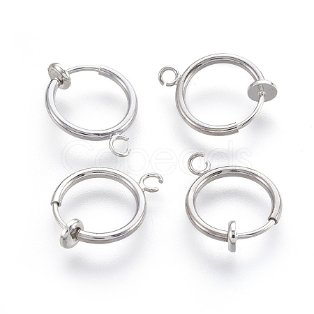 Brass Clip-on Hoop Earrings KK-L169-06P-1