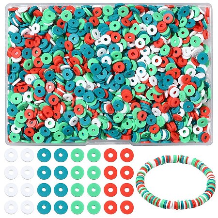 1880Pcs 4 Colors Handmade Polymer Clay Beads CLAY-YW0002-01A-1
