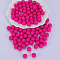 Round Silicone Focal Beads, Chewing Beads For Teethers, DIY Nursing Necklaces Making, Deep Pink, 15mm, Hole: 2mm