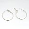 Iron Hoop Earrings, Platinum, 39x35x1.2mm, Pin: 0.79mm