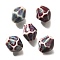 Handmade Porcelain Beads, Rhombus, Dark Red, 11.5x10mm, Hole: 2mm