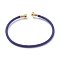 Braided Carbon Steel Wire Bracelet Making, with Golden Plated Brass End Caps, Steel Blue, 0.25cm, Inner Diameter: 2-3/8 inch(6.1cm)