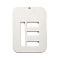 Non-Tarnish 304 Stainless Steel Pendants, Rectangle with Alphabet, Hollow, Letter.E, 32x22x1mm, Hole: 1.5mm